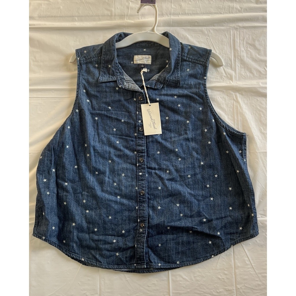 Universal Thread Denim Sleeveless Blue Jacket Women's Size XL